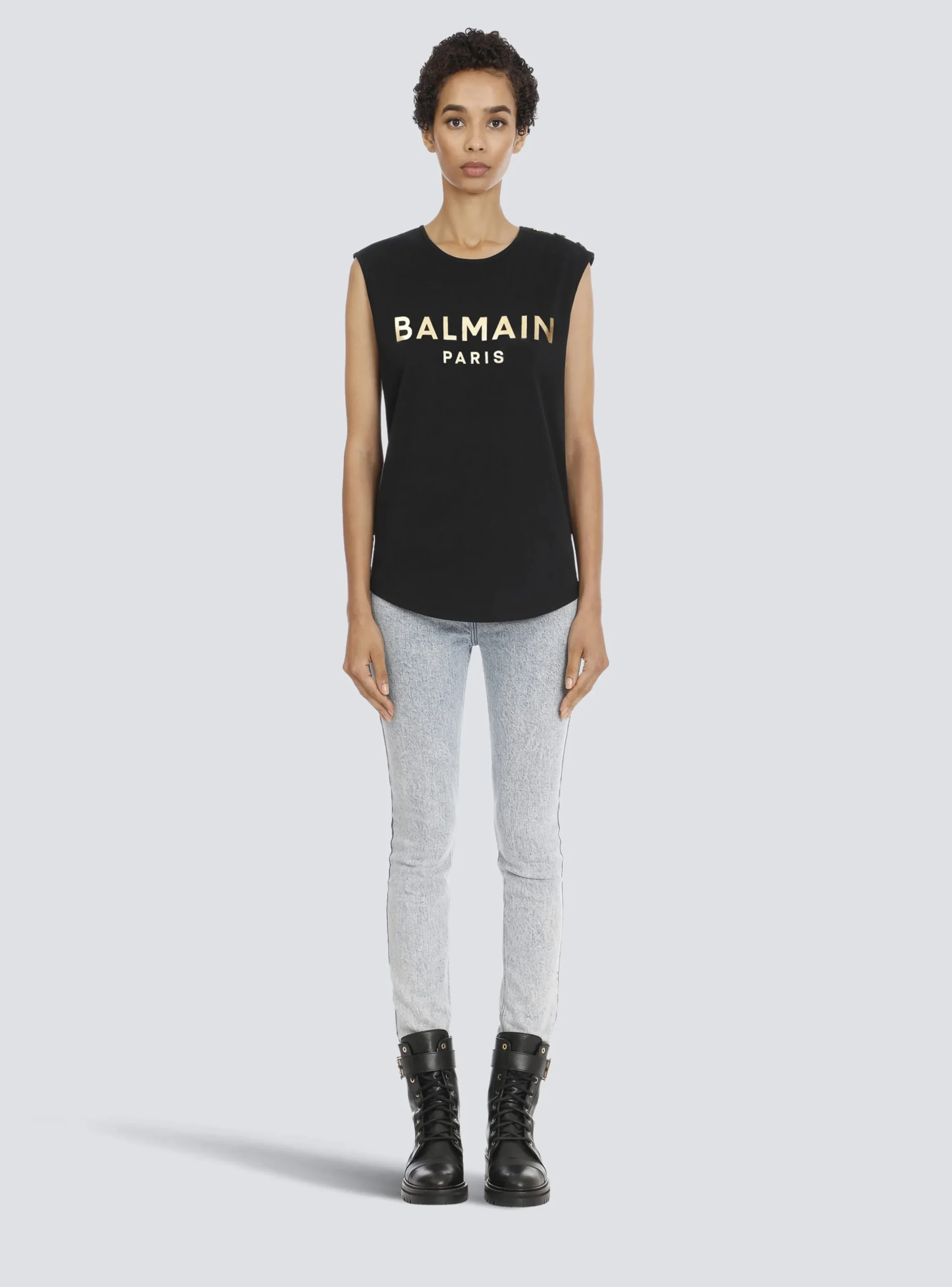 Cotton T-shirt With Logo Print-Balmain Online