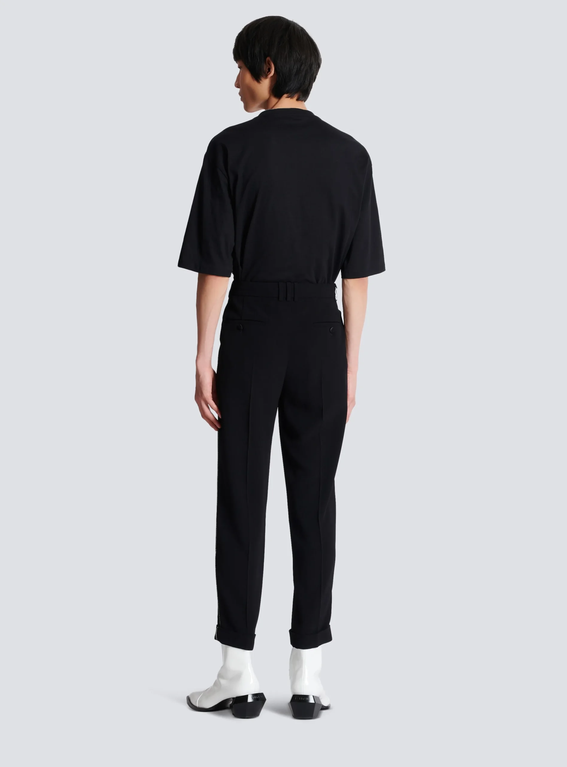 Crepe And Rhinestone Trousers-Balmain New
