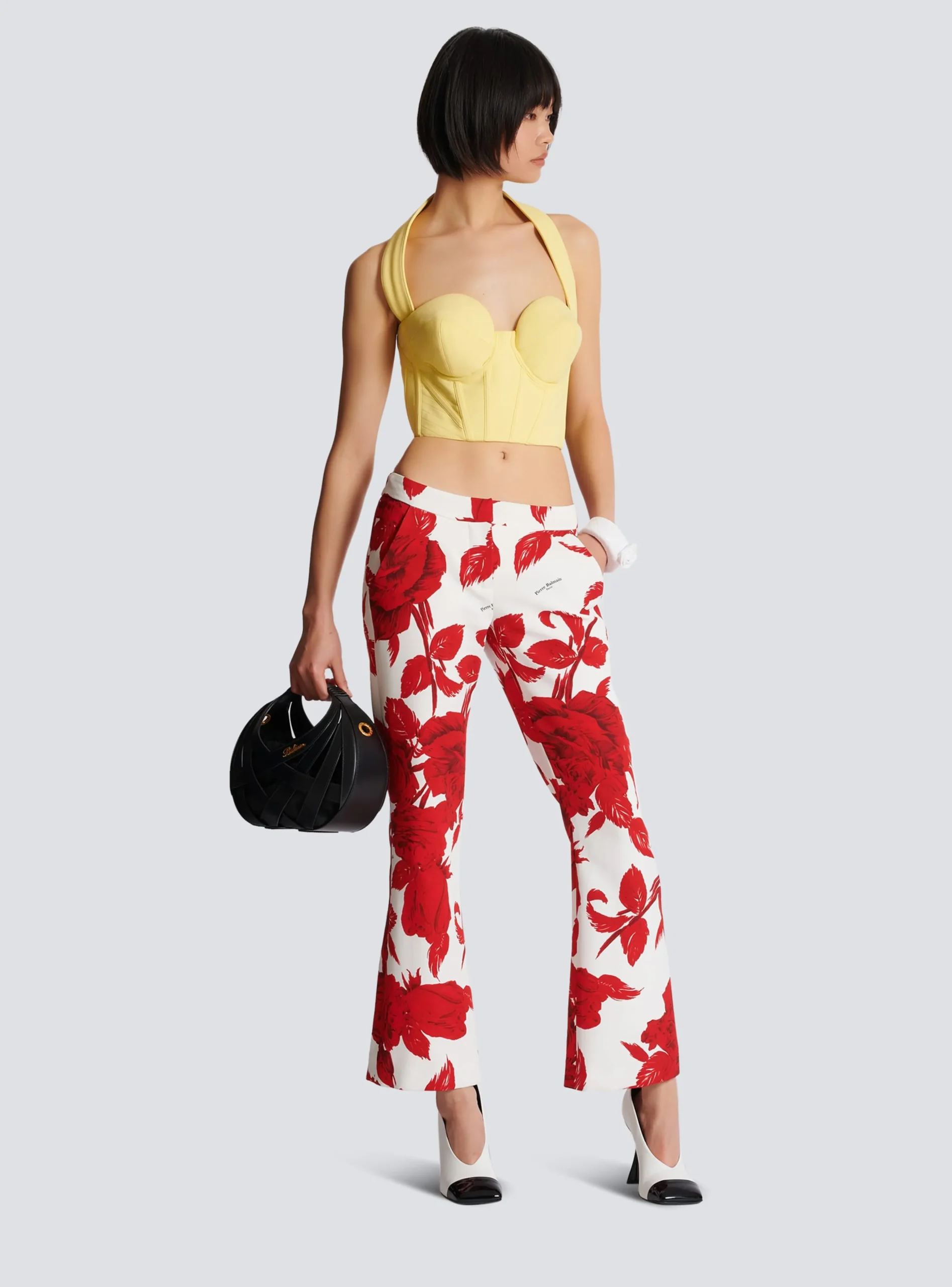 Crepe Halterneck Crop Top-Balmain Store