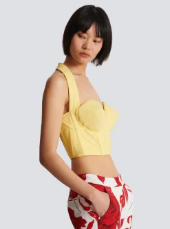 Crepe Halterneck Crop Top-Balmain Store