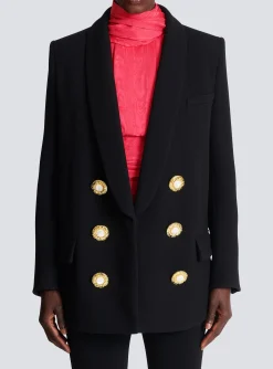 Crepe Jacket With A Shawl Collar-Balmain Cheap