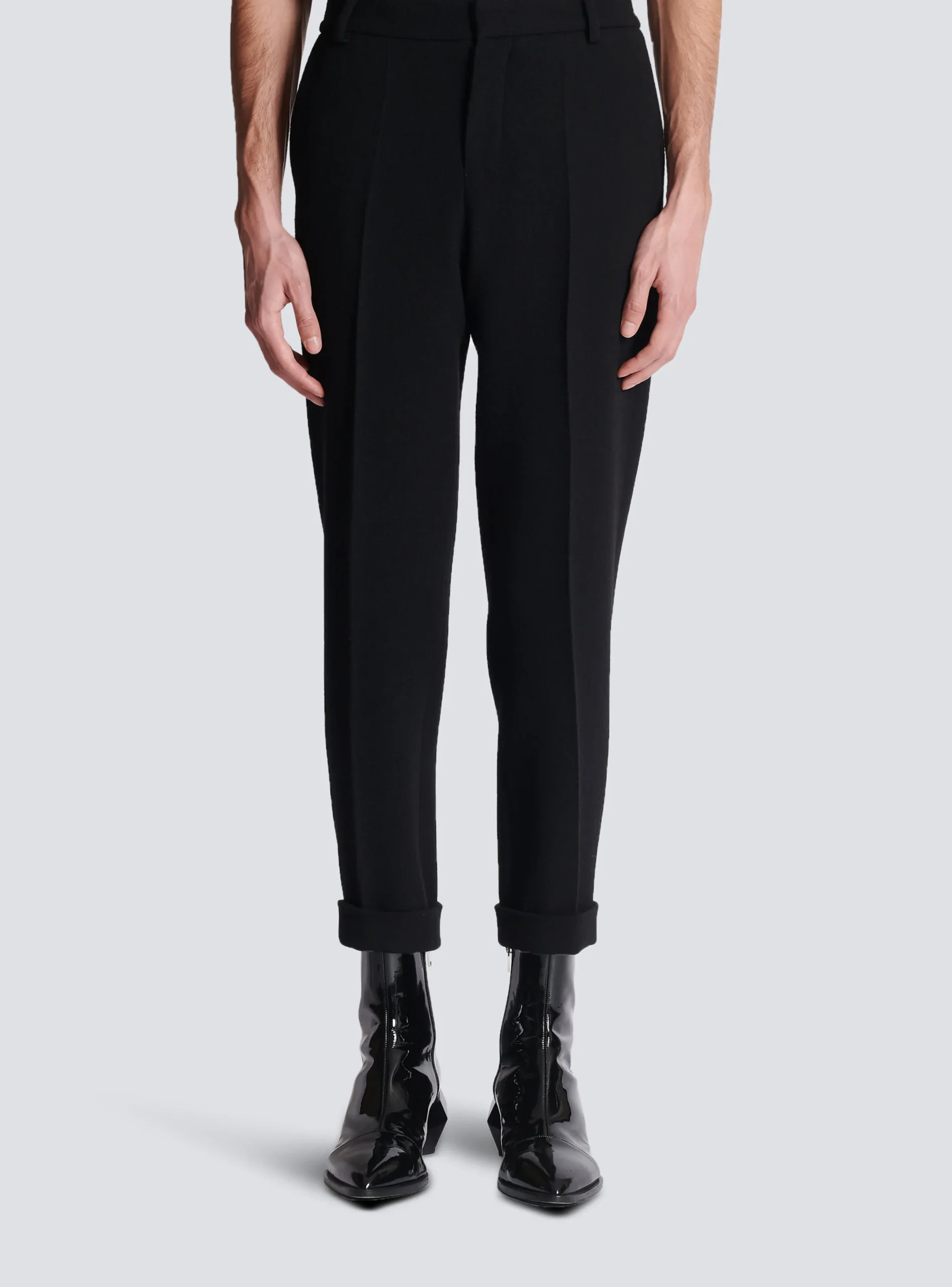 Crepe Straight-cut Trousers-Balmain Clearance