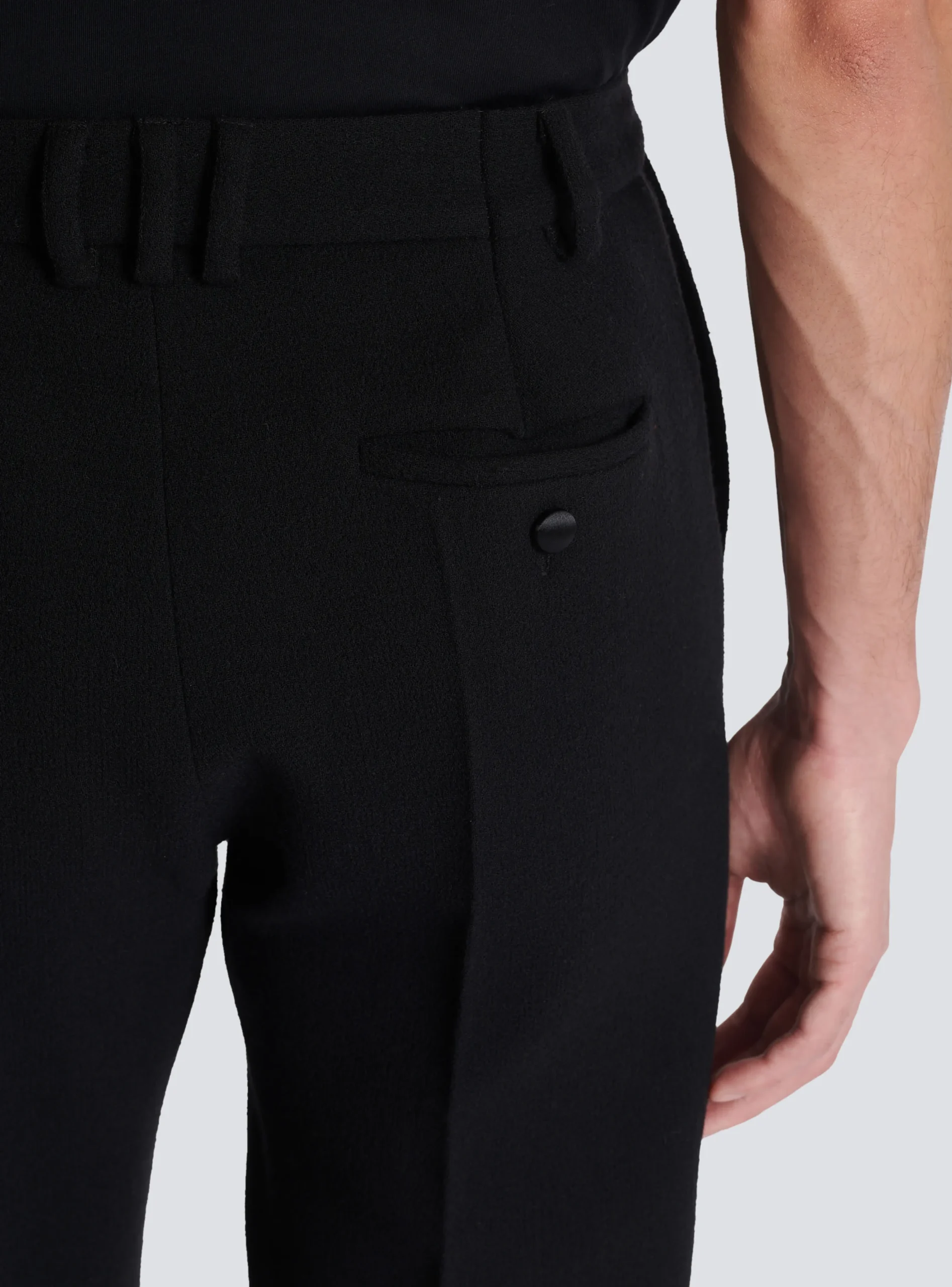 Crepe Straight-cut Trousers-Balmain Clearance