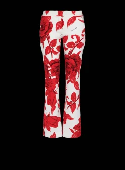 Crepe Trousers With Roses Print-Balmain Best