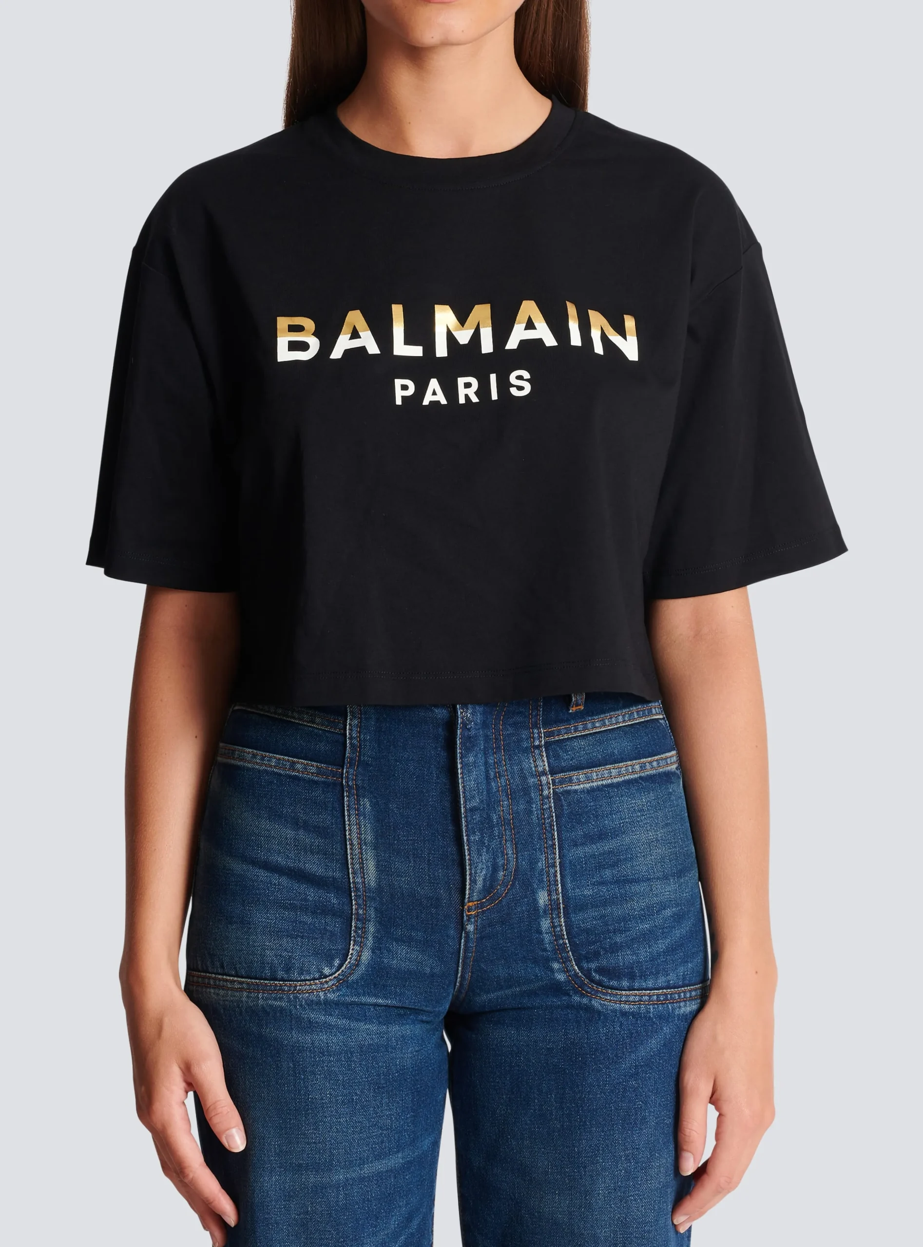 Cropped Paris T-shirt-Balmain Hot