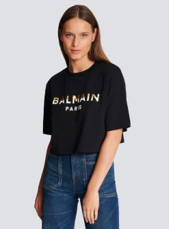 Cropped Paris T-shirt-Balmain Hot