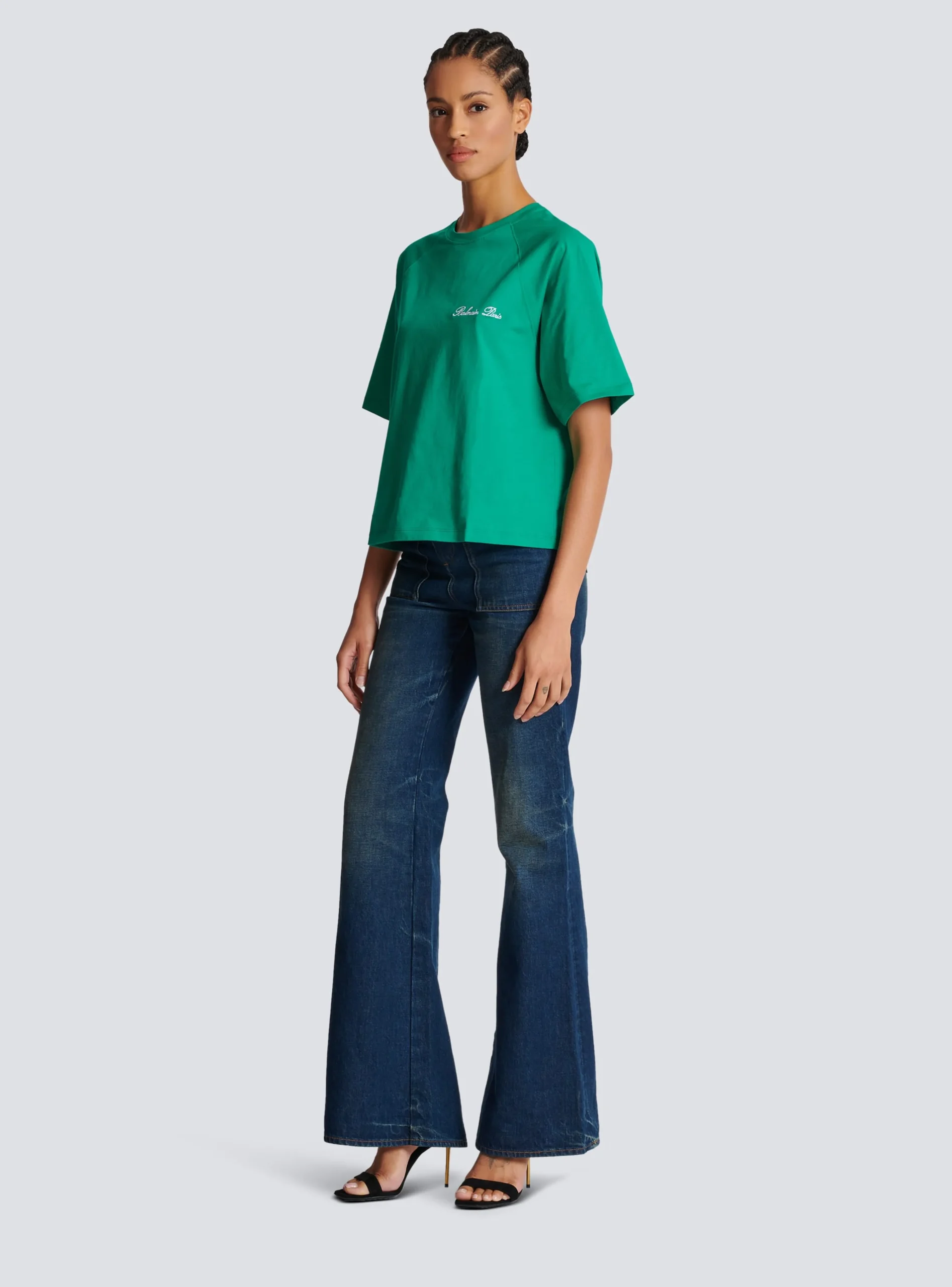 Cropped Signature T-shirt-Balmain Hot