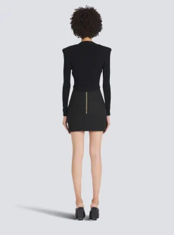 Cropped Eco-designed Knit Cardigan With Gold-tone Buttons-Balmain Hot