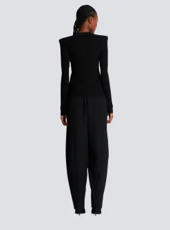 Cropped Eco-designed Knit Cardigan With Gold-tone Buttons-Balmain Store