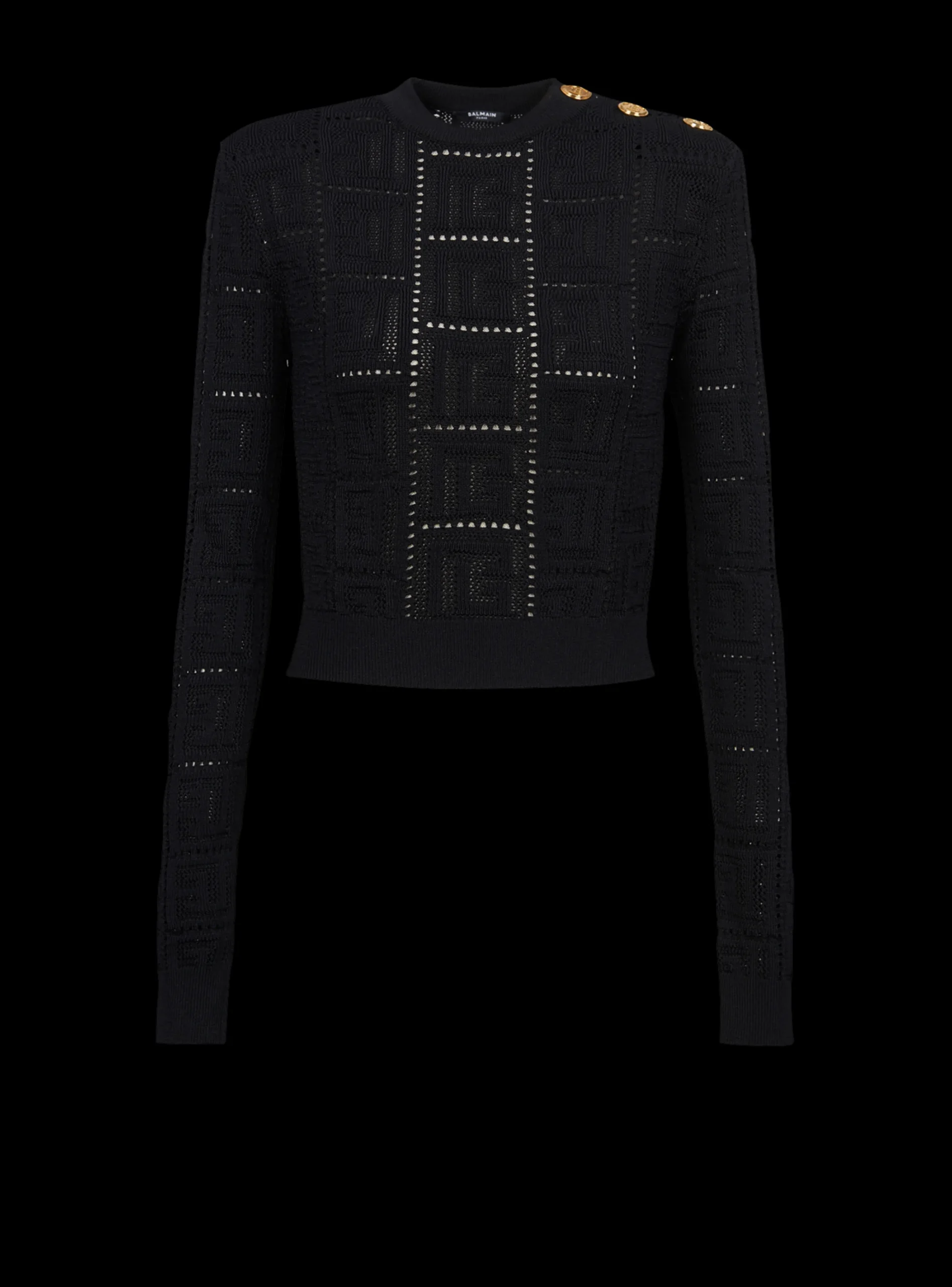 Cropped Eco-designed Sweater With Monogram-Balmain Clearance