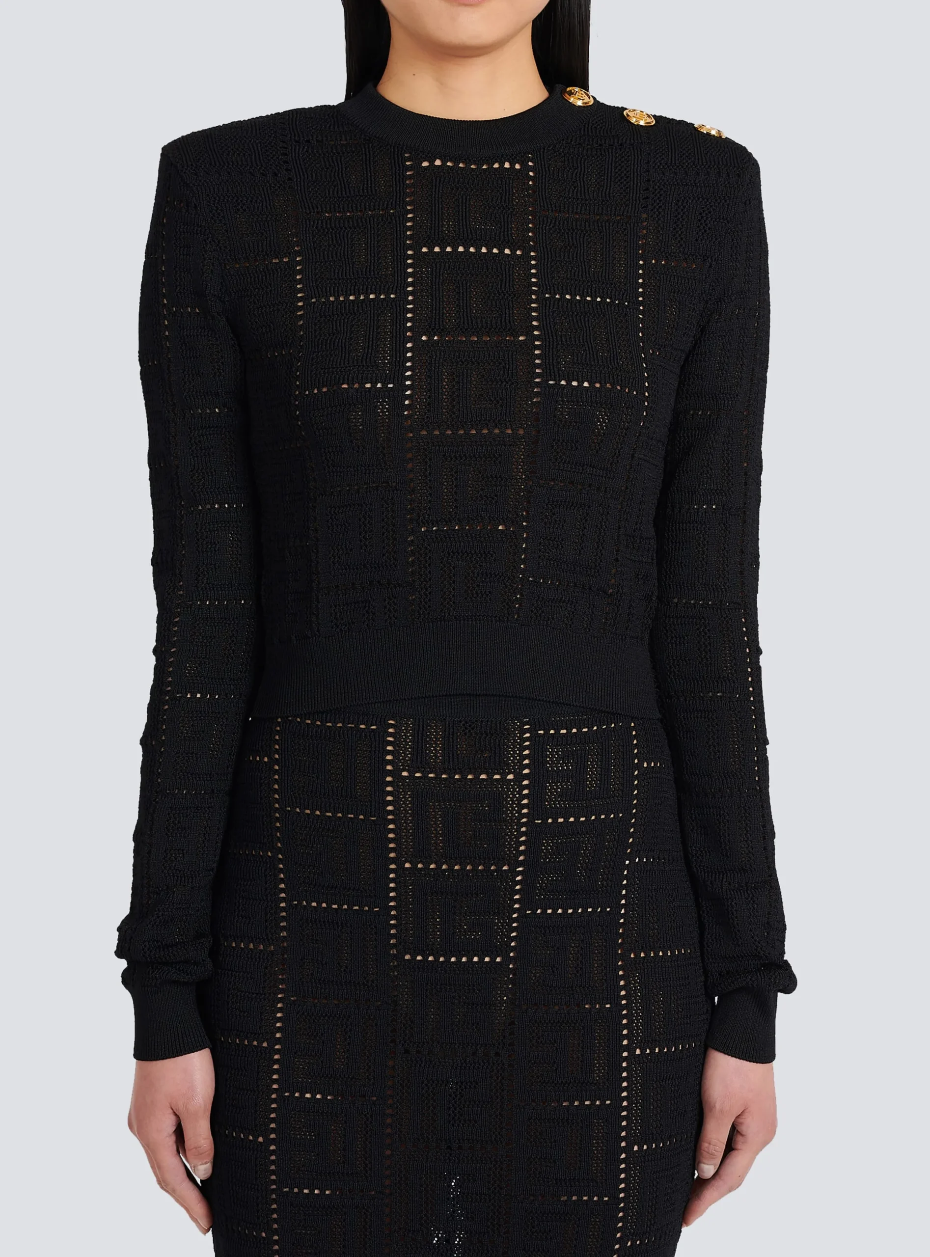 Cropped Eco-designed Sweater With Monogram-Balmain Clearance
