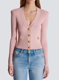 Cropped Knit Cardigan-Balmain Discount