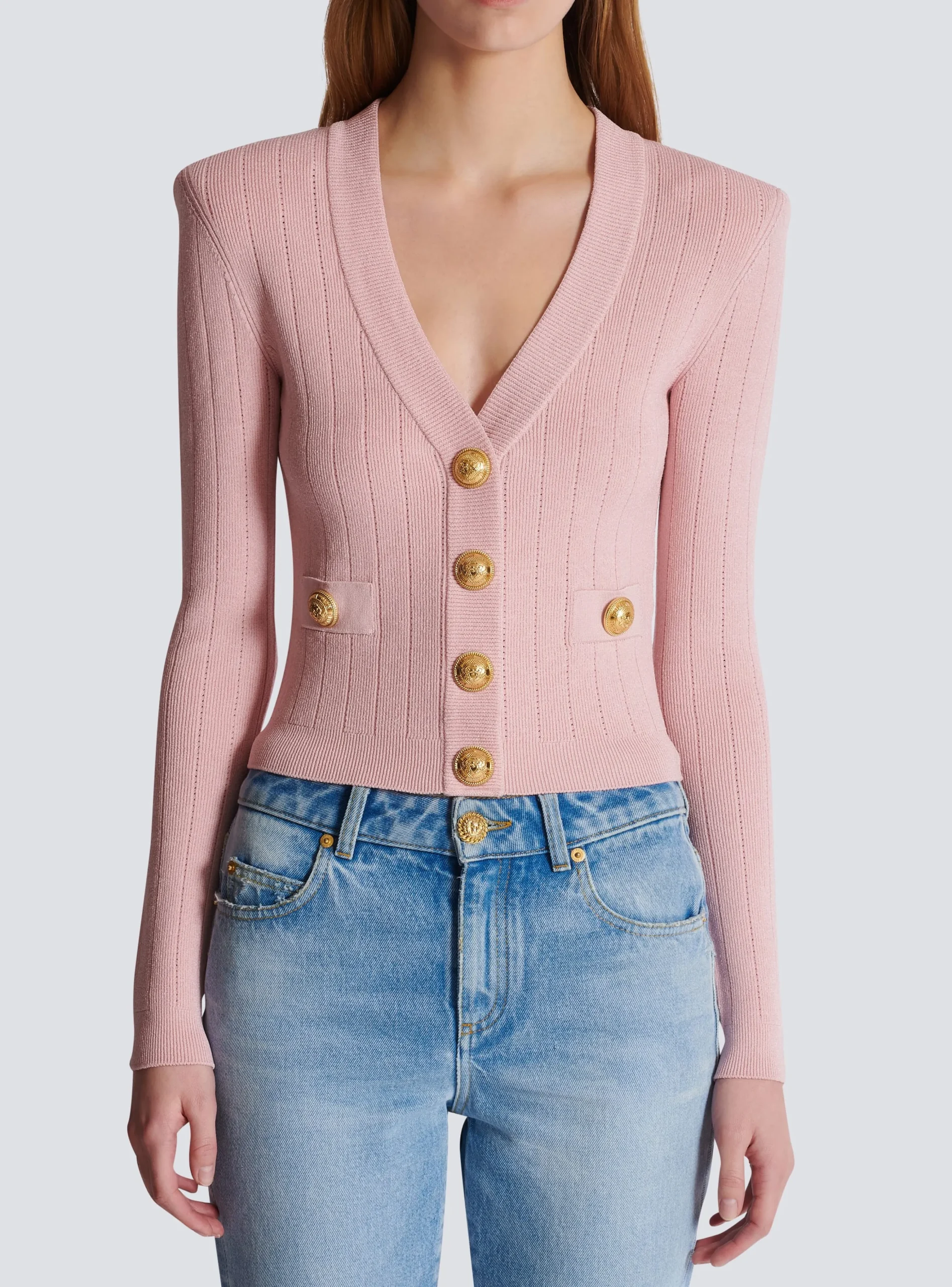 Cropped Knit Cardigan-Balmain Discount