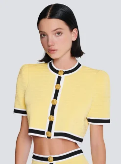 Cropped Knit Cardigan-Balmain Best Sale