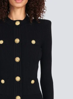 Cropped Knit Cardigan With Gold-tone Buttons-Balmain Flash Sale