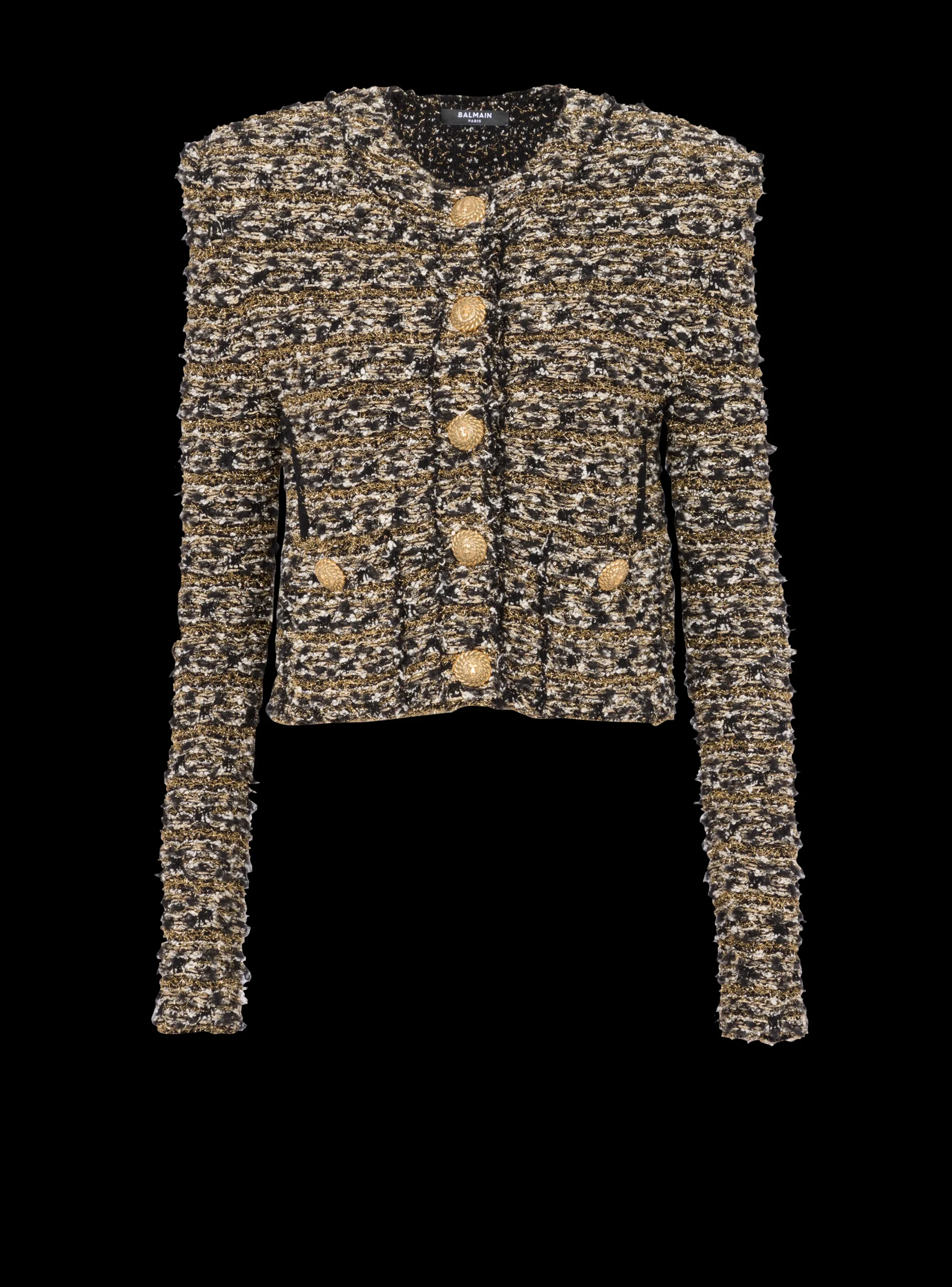 Cropped Lurex Tweed Jacket-Balmain Store
