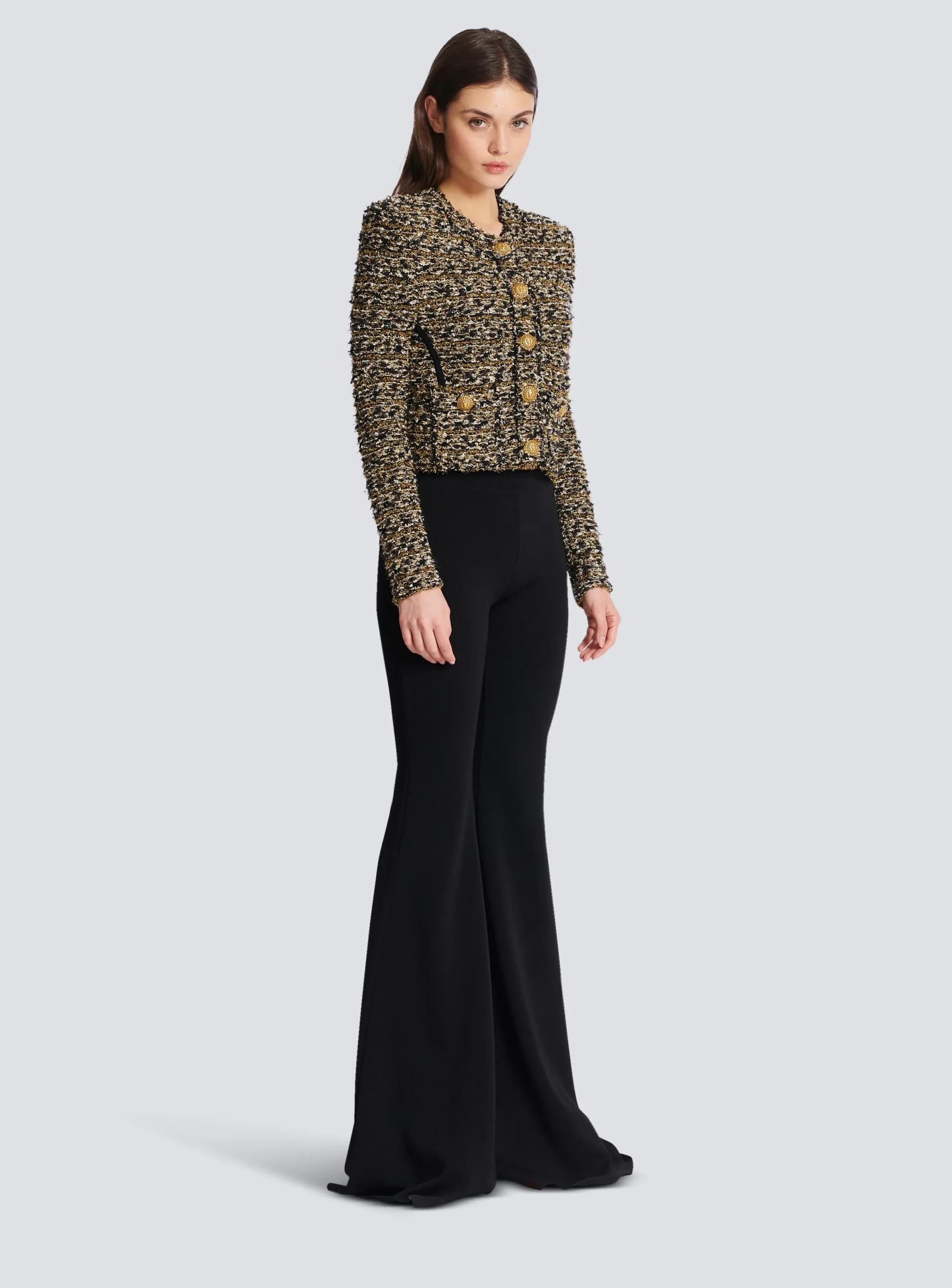 Cropped Lurex Tweed Jacket-Balmain Store