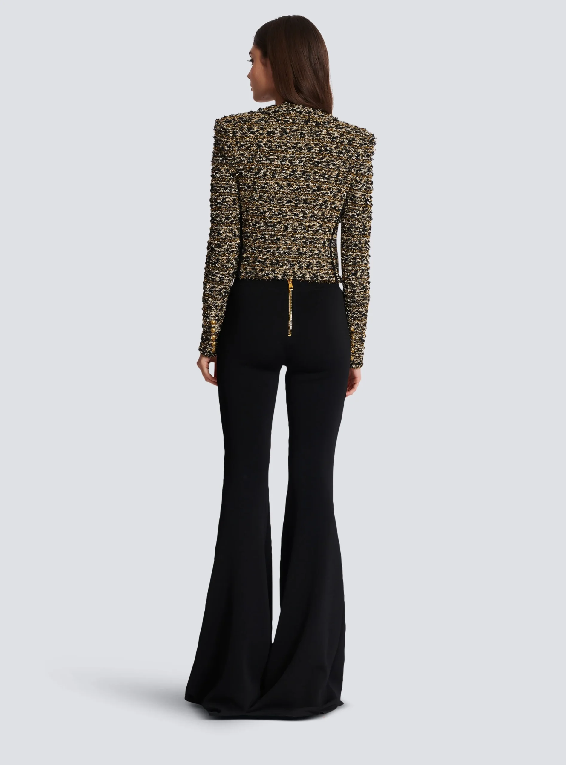 Cropped Lurex Tweed Jacket-Balmain Store