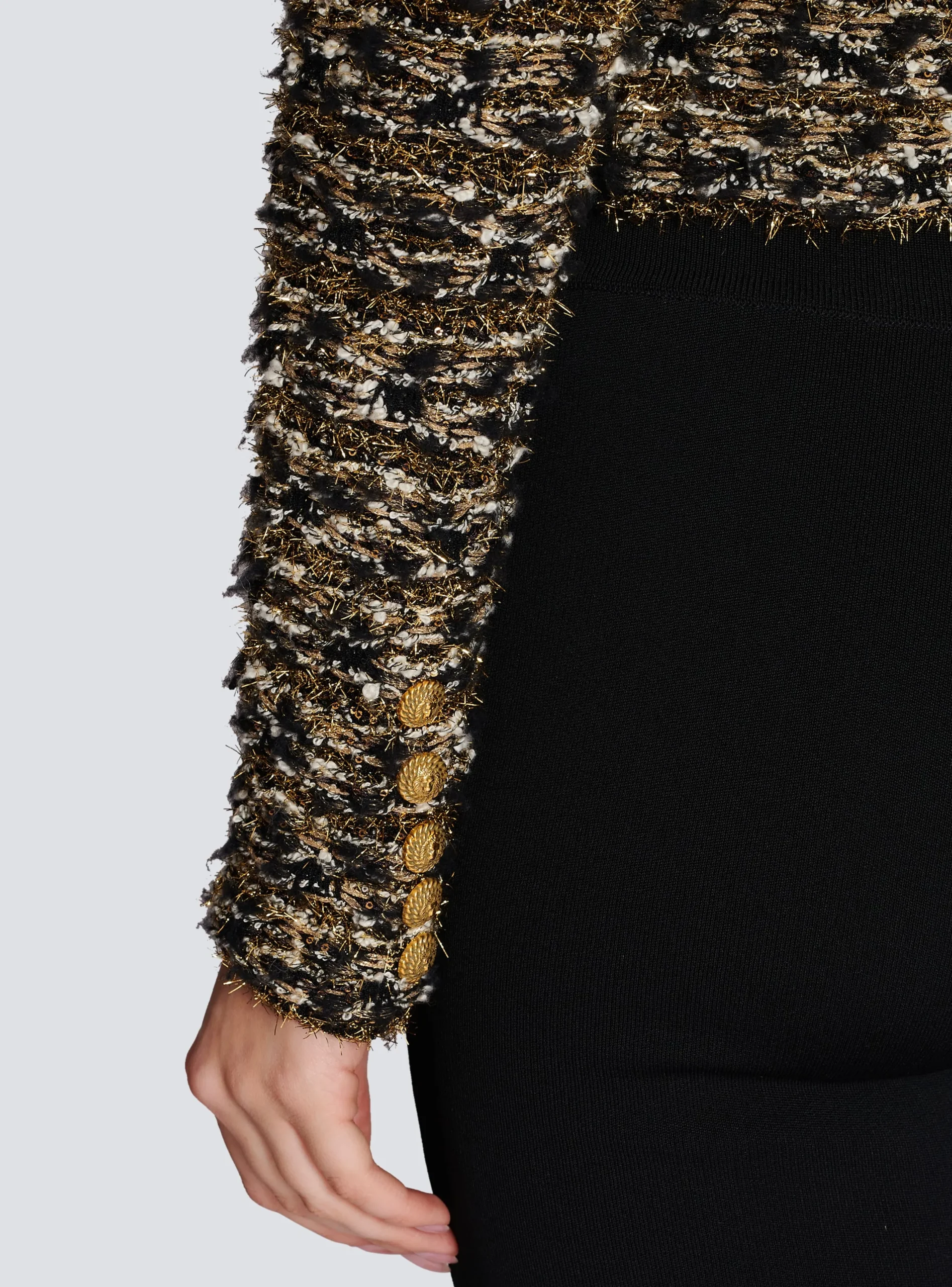 Cropped Lurex Tweed Jacket-Balmain Store