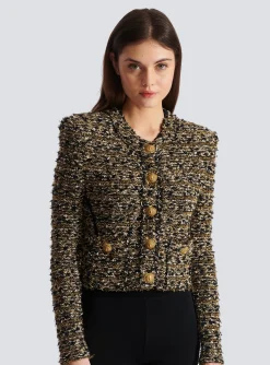 Cropped Lurex Tweed Jacket-Balmain Store