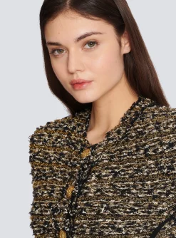 Cropped Lurex Tweed Jacket-Balmain Store