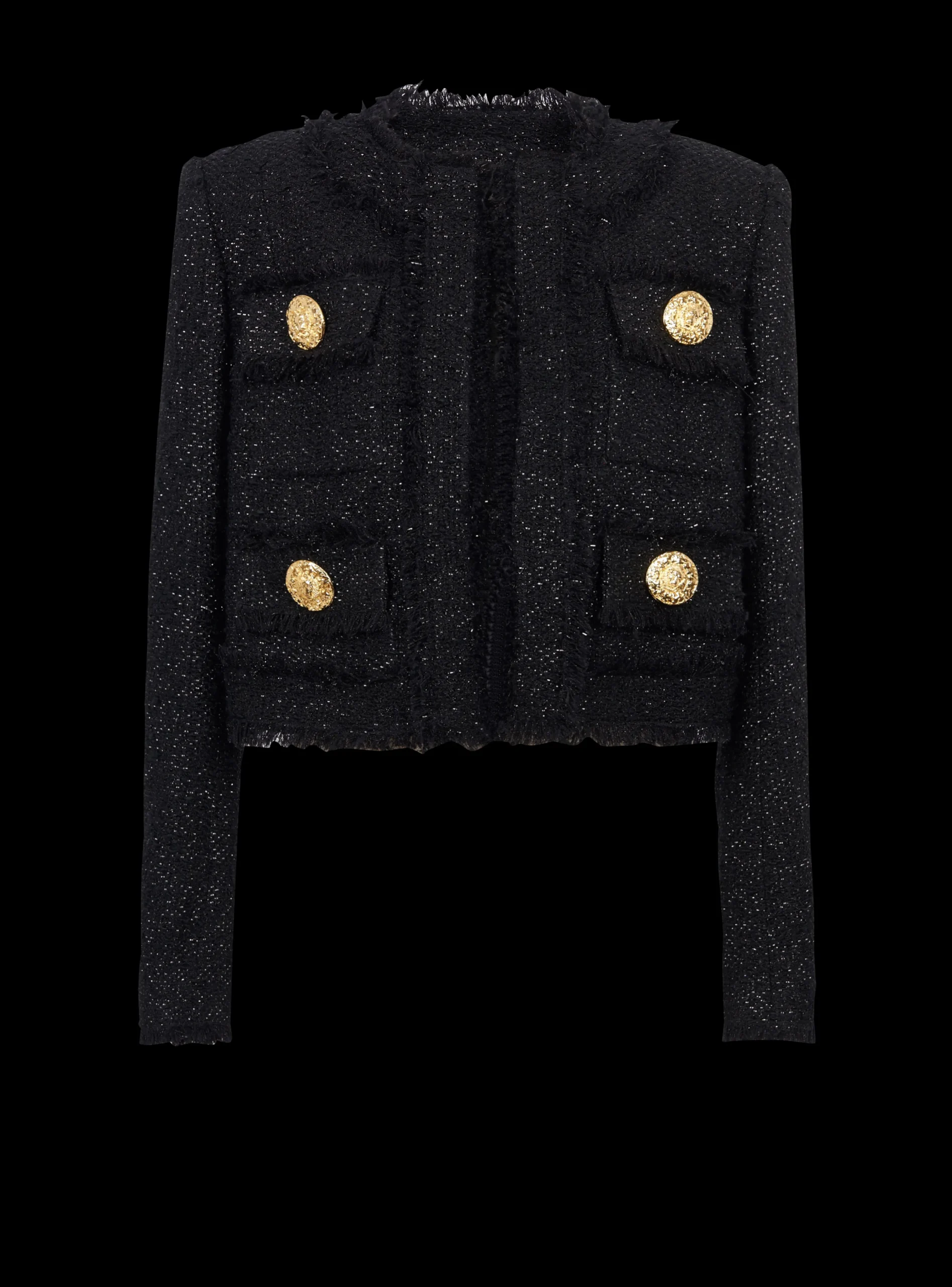 Cropped Lurex Tweed Jacket-Balmain Hot