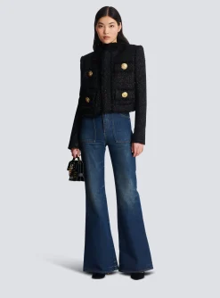 Cropped Lurex Tweed Jacket-Balmain Hot