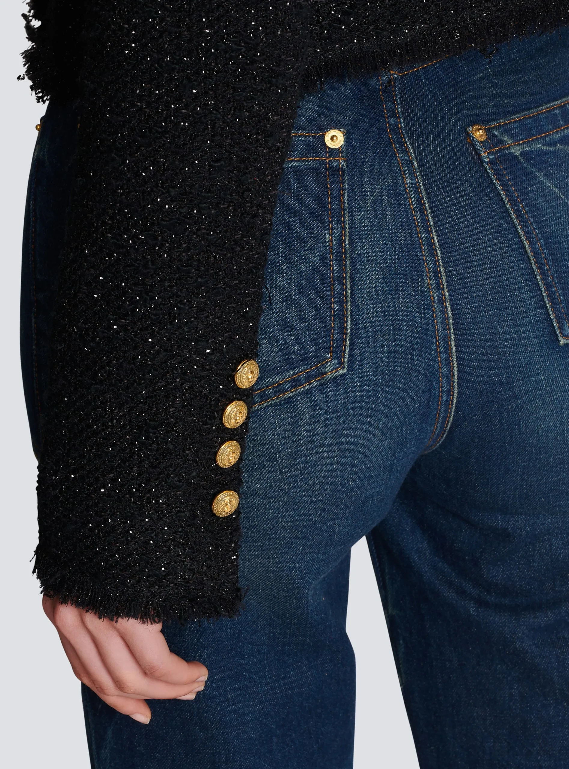 Cropped Lurex Tweed Jacket-Balmain Hot