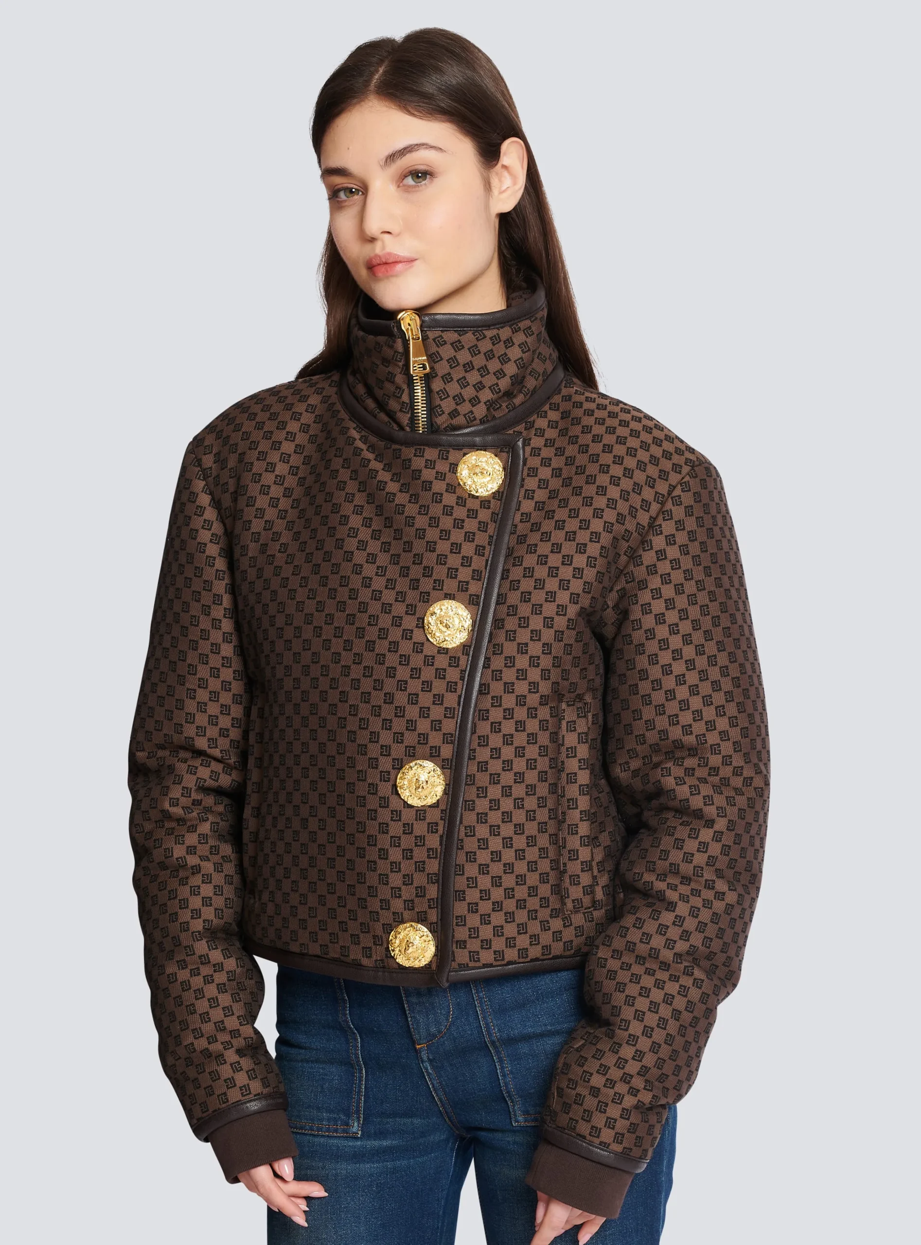 Cropped Mini Monogram Jacket-Balmain Cheap