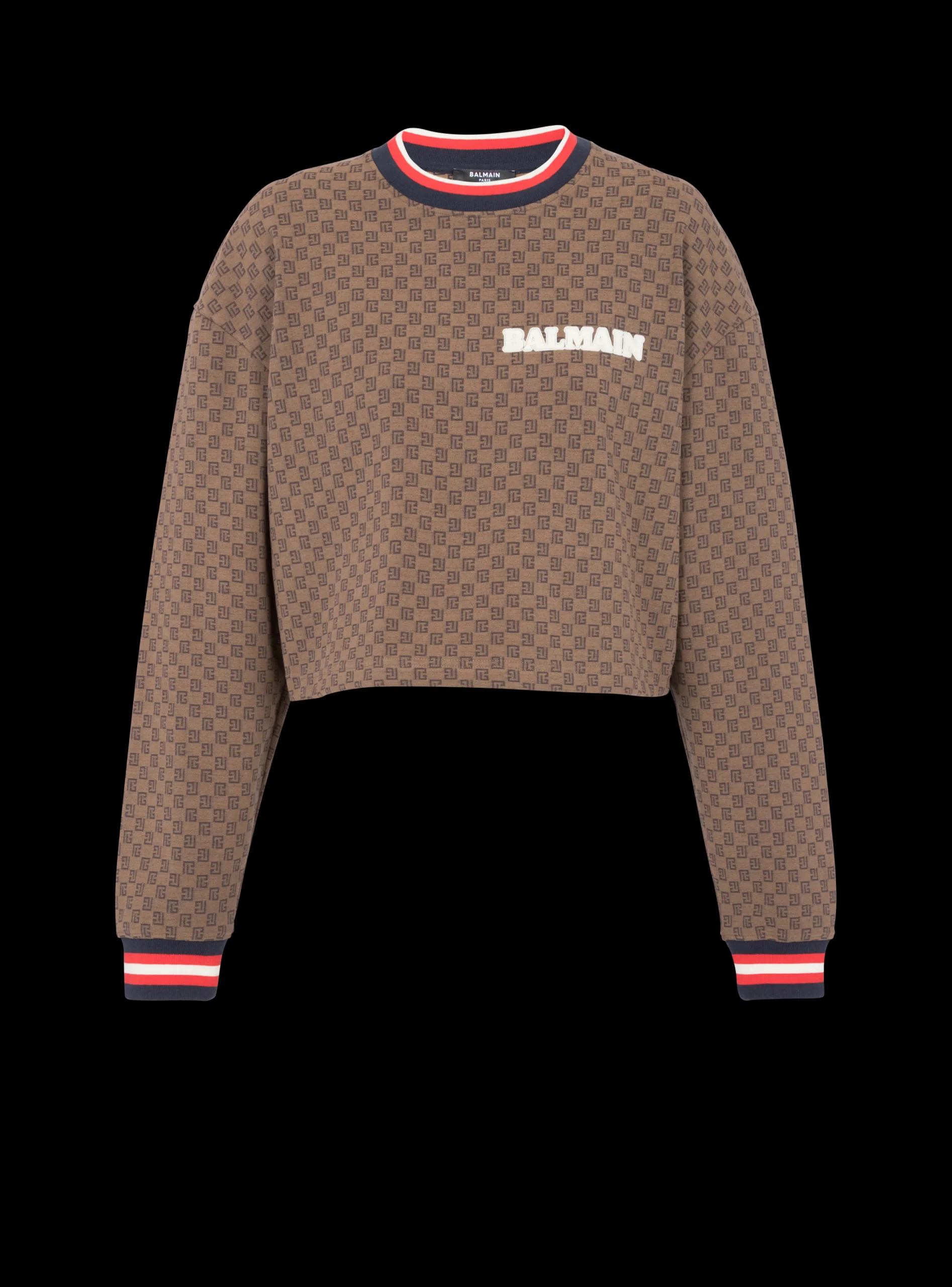 Cropped Mini Monogram Sweatshirt-Balmain Best