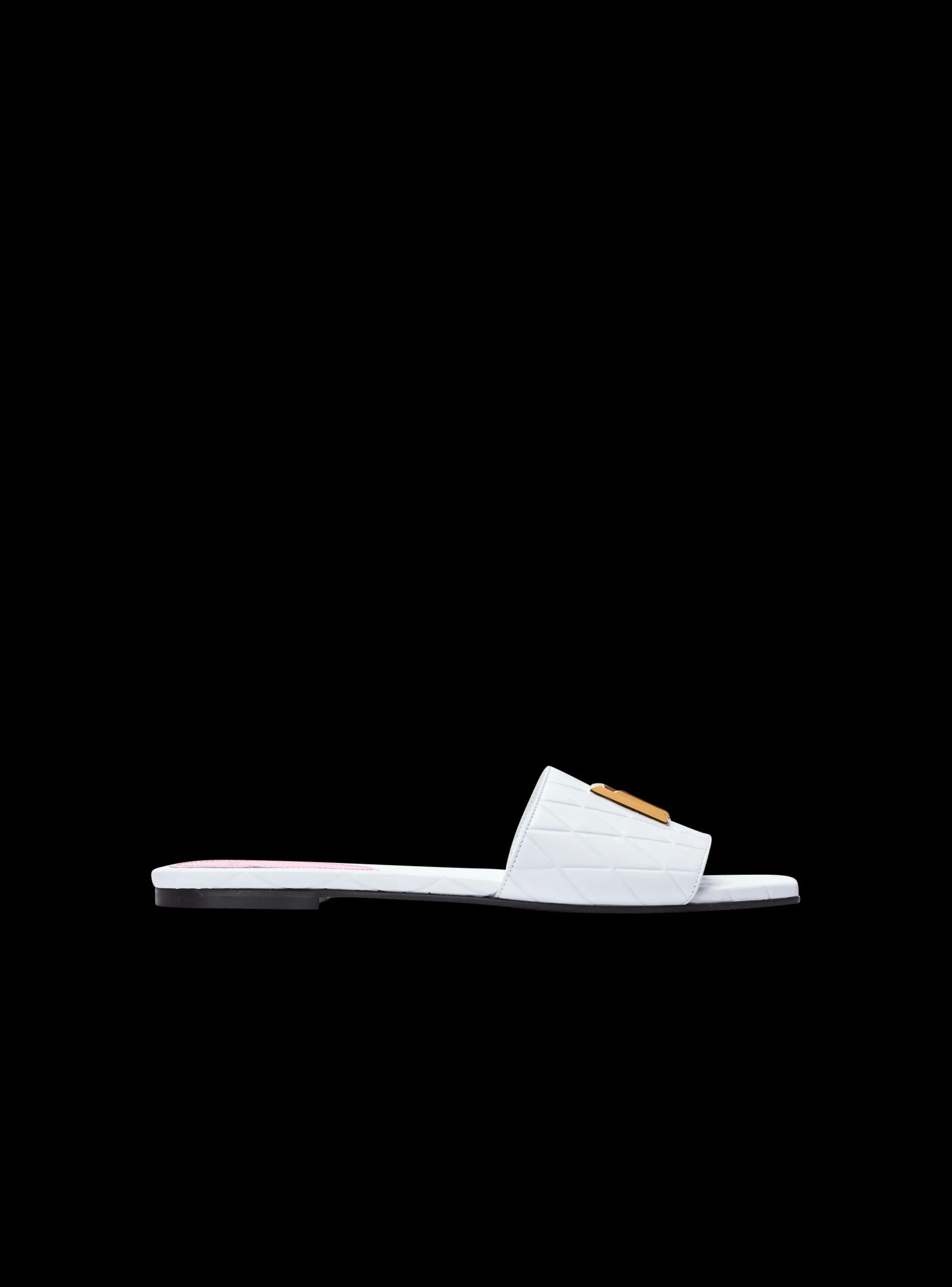 Dafne Calfskin Mules With Embossed Grid-Balmain Best Sale