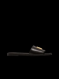 Dafne Smooth Calfskin Leather Mules-Balmain Store