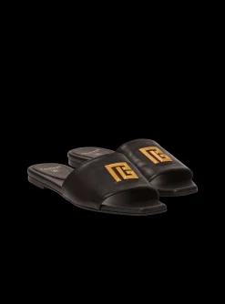 Dafne Smooth Calfskin Leather Mules-Balmain Store