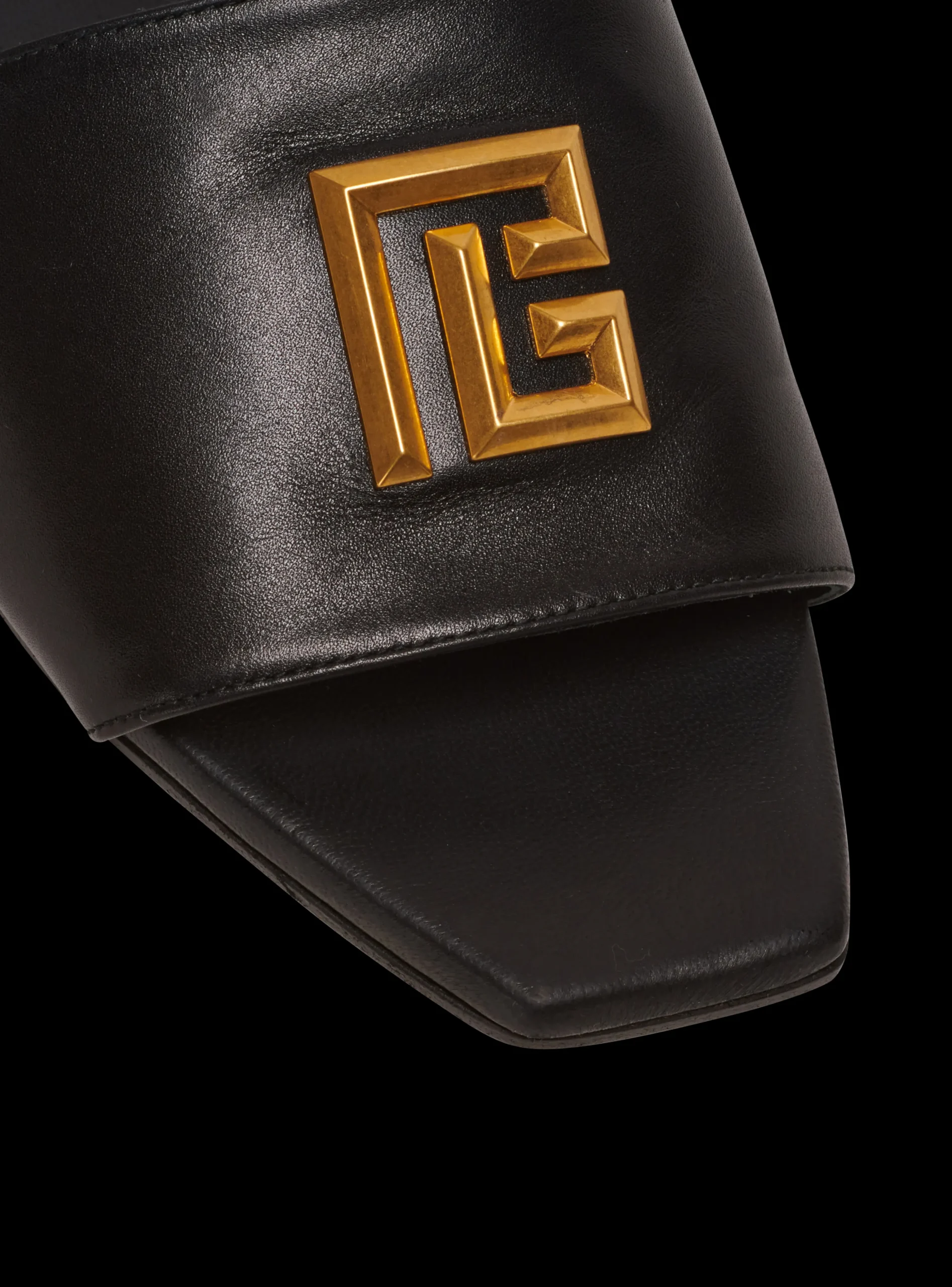 Dafne Smooth Calfskin Leather Mules-Balmain Store