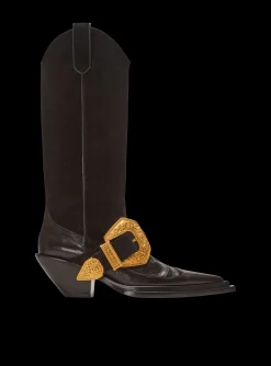 Dan Western Suede Leather Boots-Balmain Outlet