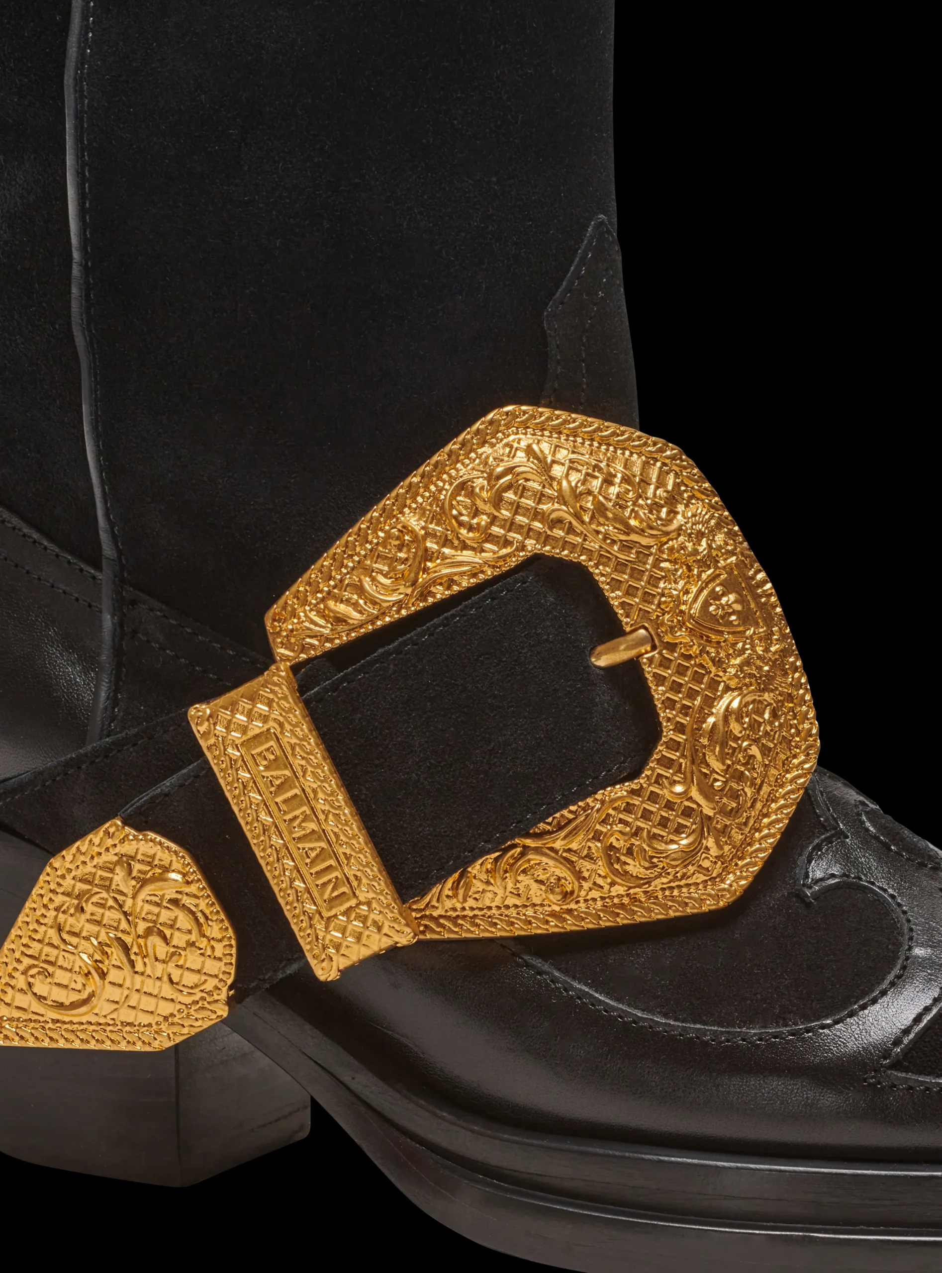 Dan Western Suede Leather Boots-Balmain Outlet