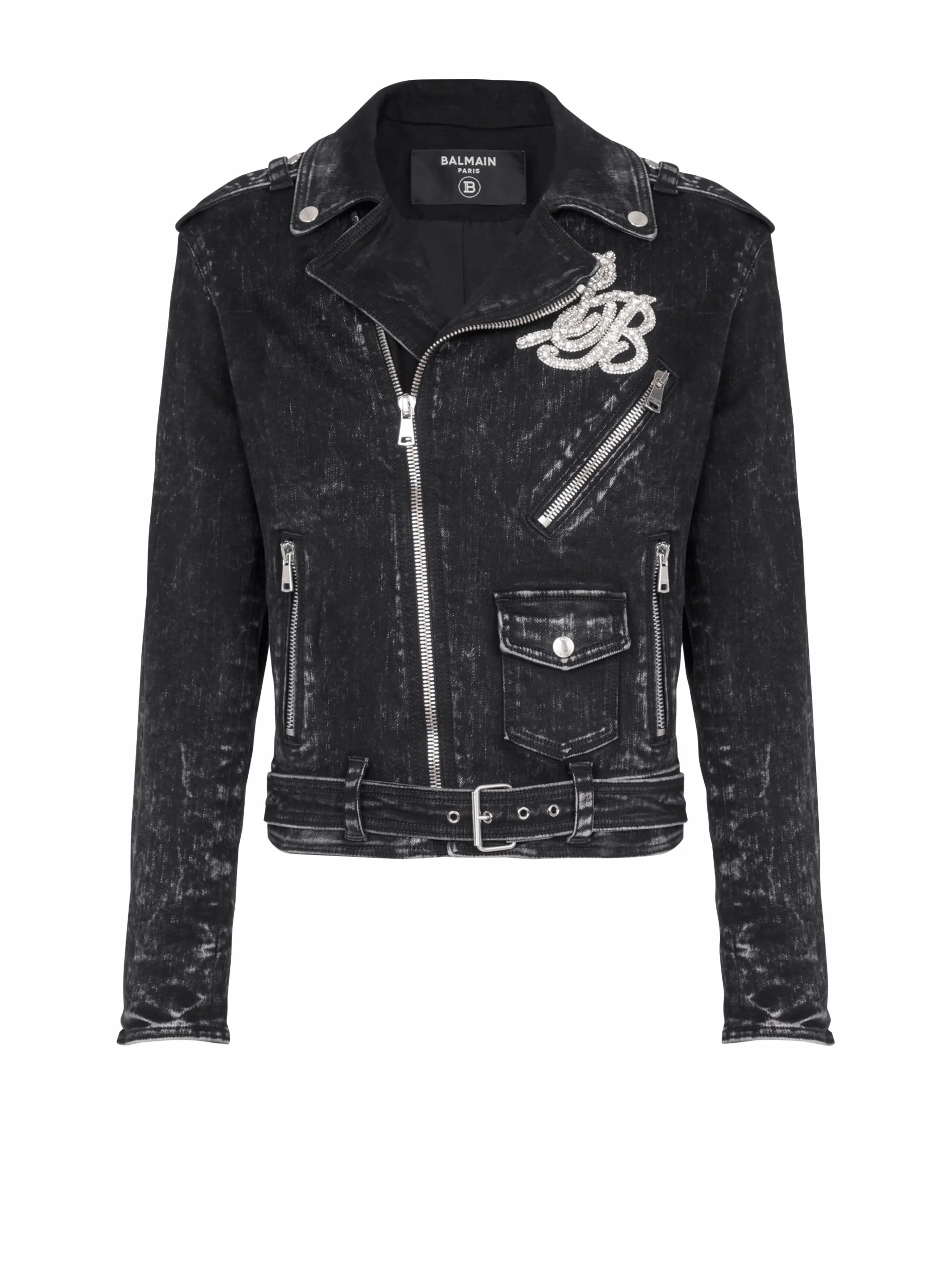 Denim Biker Jacket-Balmain Discount