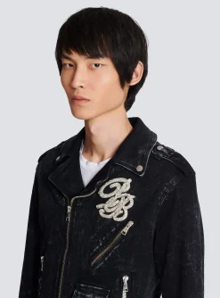 Denim Biker Jacket-Balmain Discount