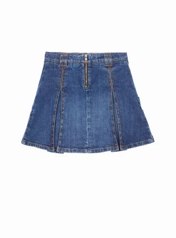 Denim Skater Skirt-Balmain Cheap