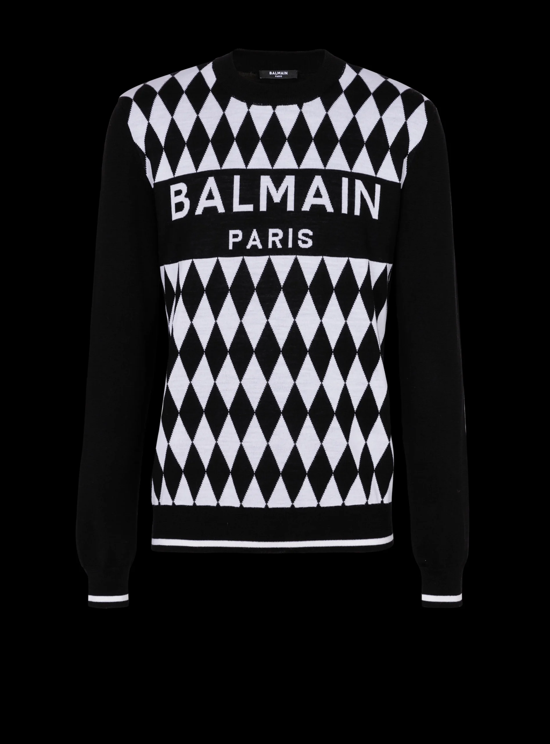 Diamond Paris Two-tone Jacquard Jumper-Balmain Shop