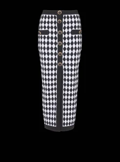 Diamond Jacquard Midi Skirt-Balmain Store