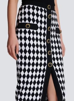 Diamond Jacquard Midi Skirt-Balmain Store
