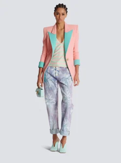 Diamond Print Silk Top-Balmain Fashion