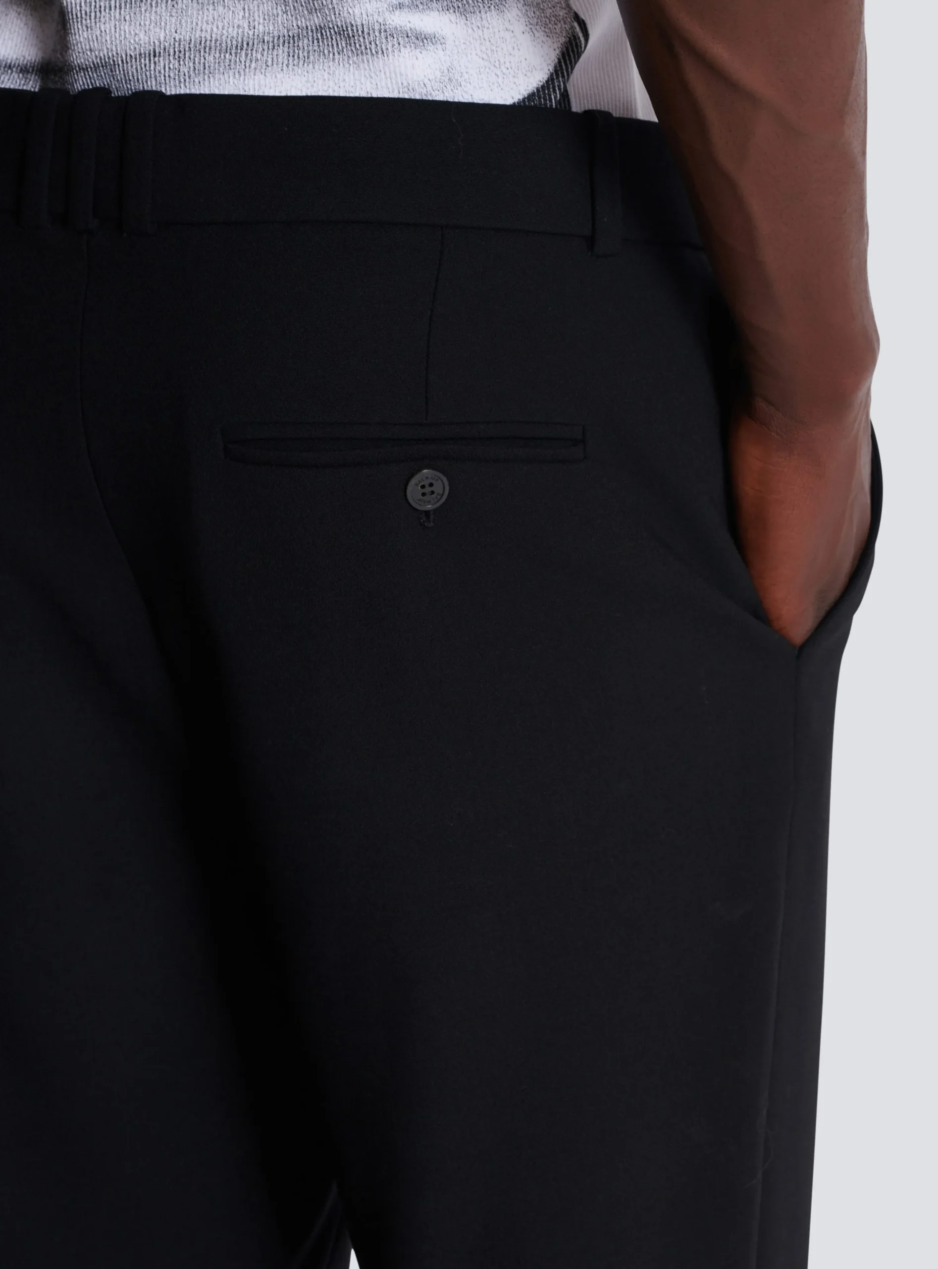 Double Wool Crepe Trousers-Balmain Flash Sale