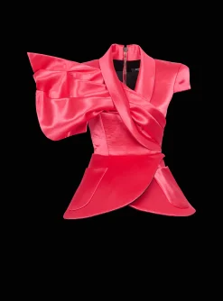 Draped Peplum Top-Balmain Cheap