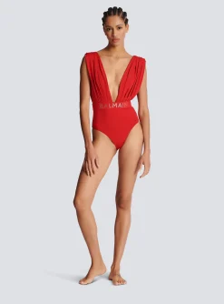 Draped Swimsuit-Balmain Sale