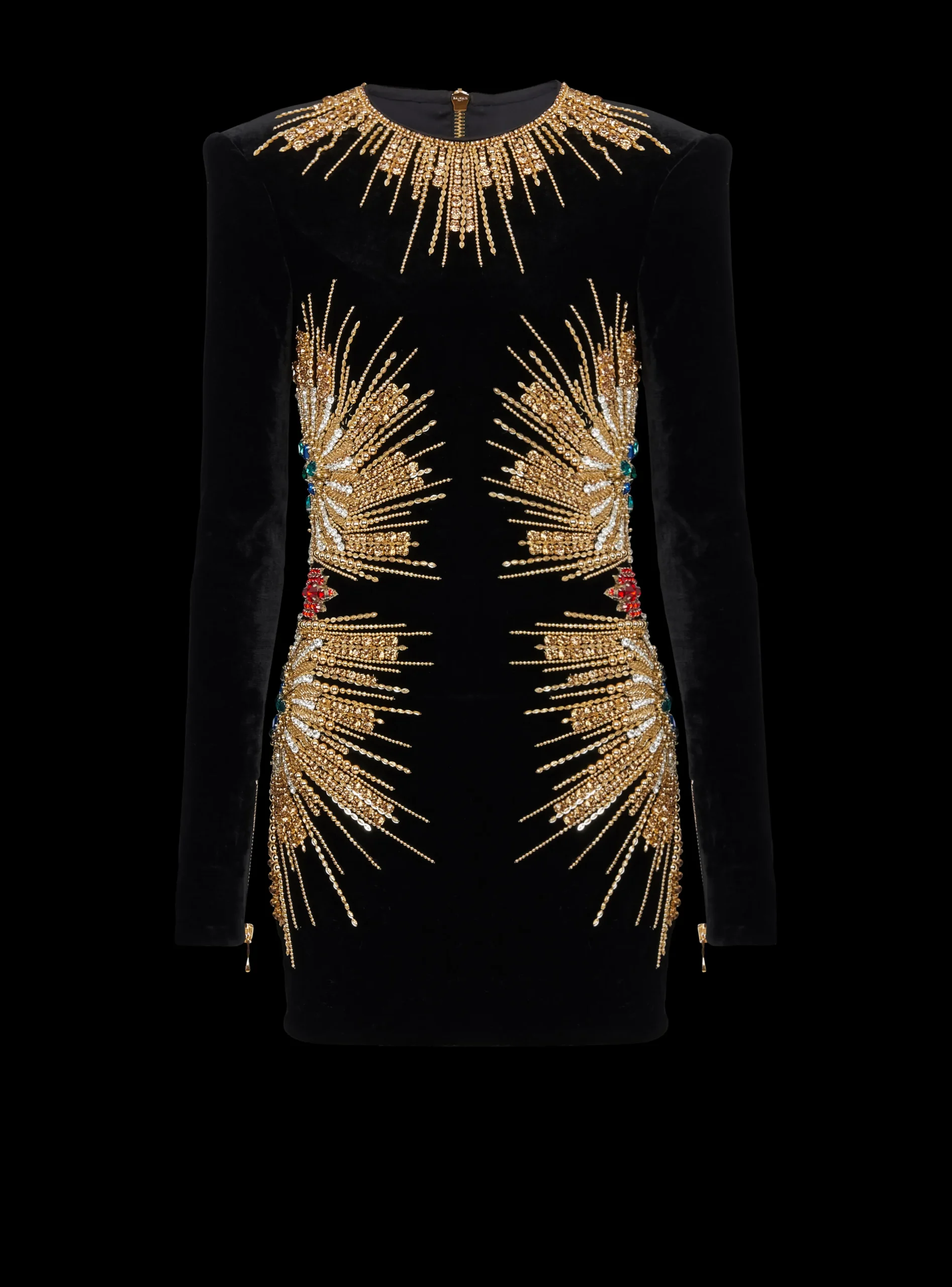 Dress With Pearl And Sequin Embroidery-Balmain Cheap