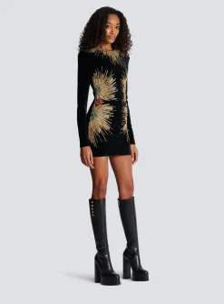 Dress With Pearl And Sequin Embroidery-Balmain Cheap
