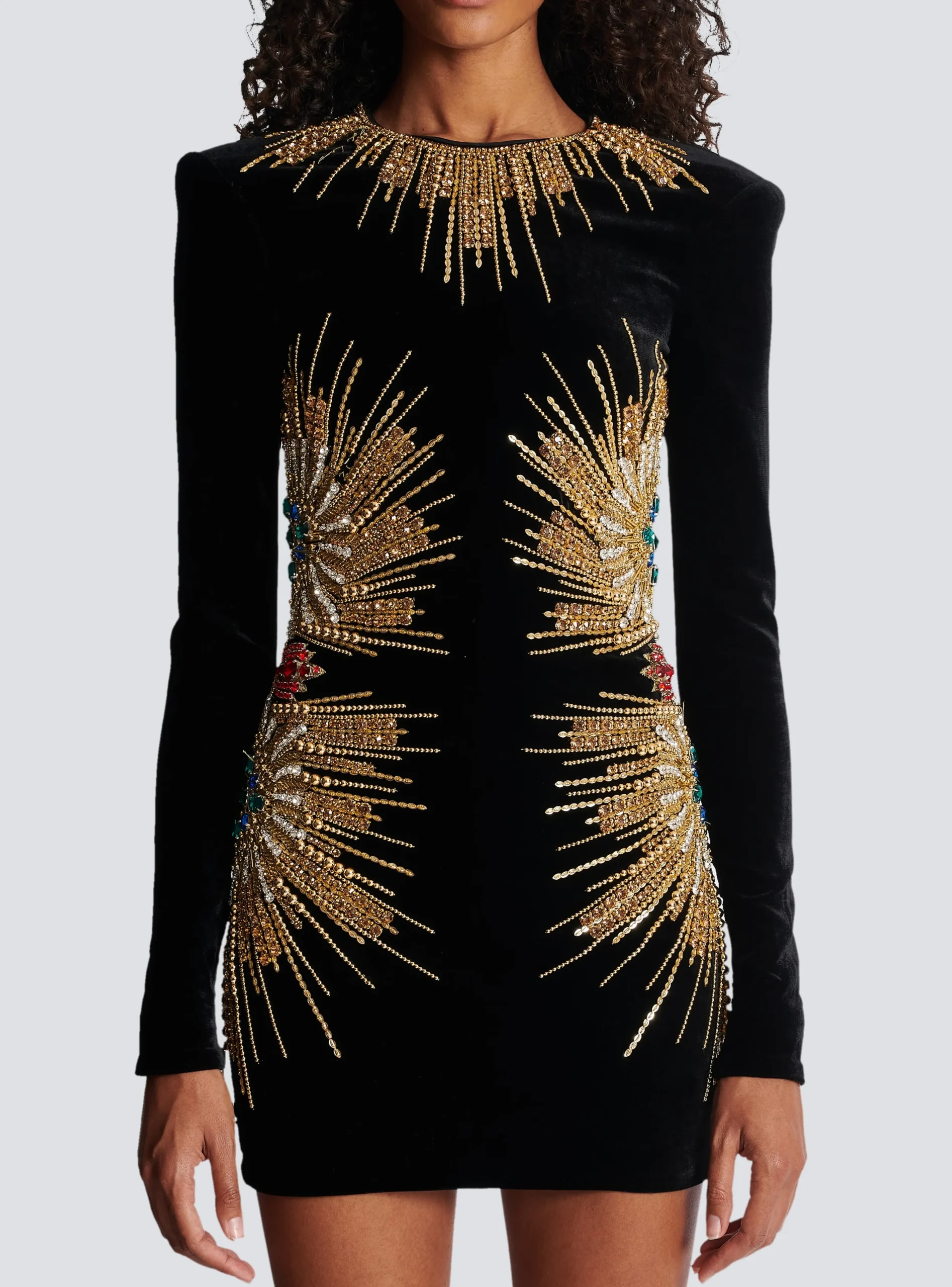 Dress With Pearl And Sequin Embroidery-Balmain Cheap