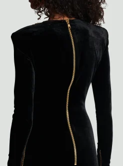 Dress With Pearl And Sequin Embroidery-Balmain Cheap